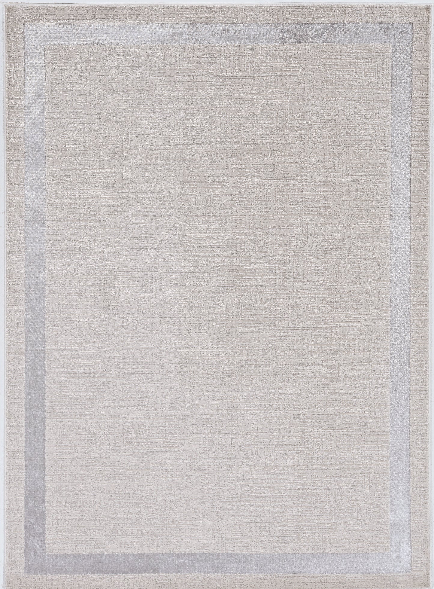 Luna 7129 Ivory/Silver Border Machine Woven Performance Area Rug - KAS