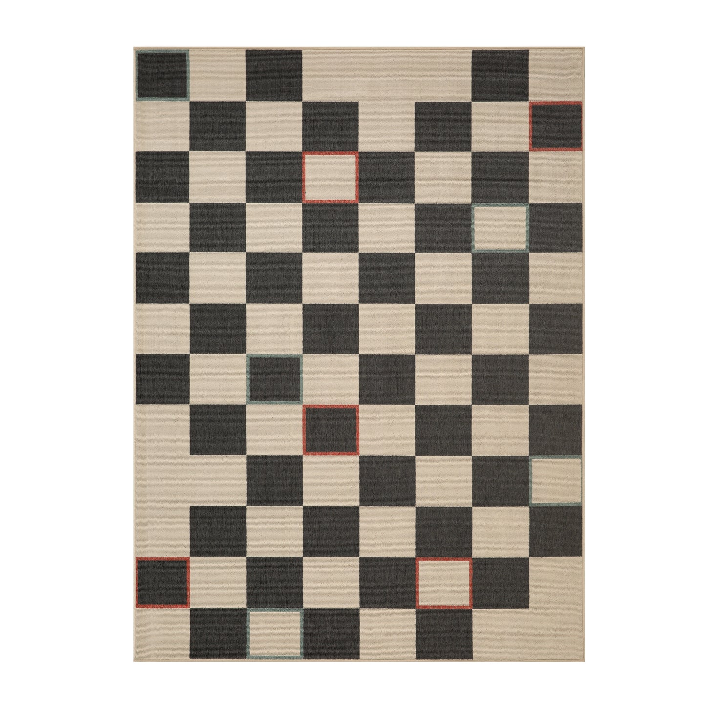 MAPAC-82500 Bohemian/Eclectic Machine Made Black/Ivory Polypropylene Indoor/Outdoor Area Rugs - LR Home