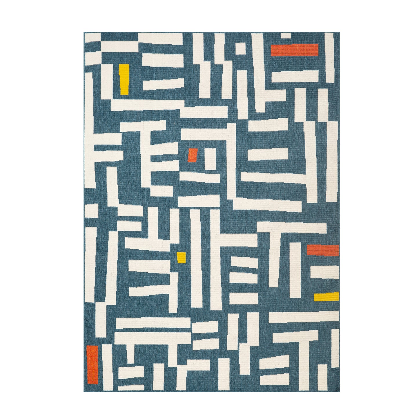 MAPAC-82502 Bohemian/Eclectic Machine Made Navy/White Polypropylene Indoor/Outdoor Area Rugs - LR Home