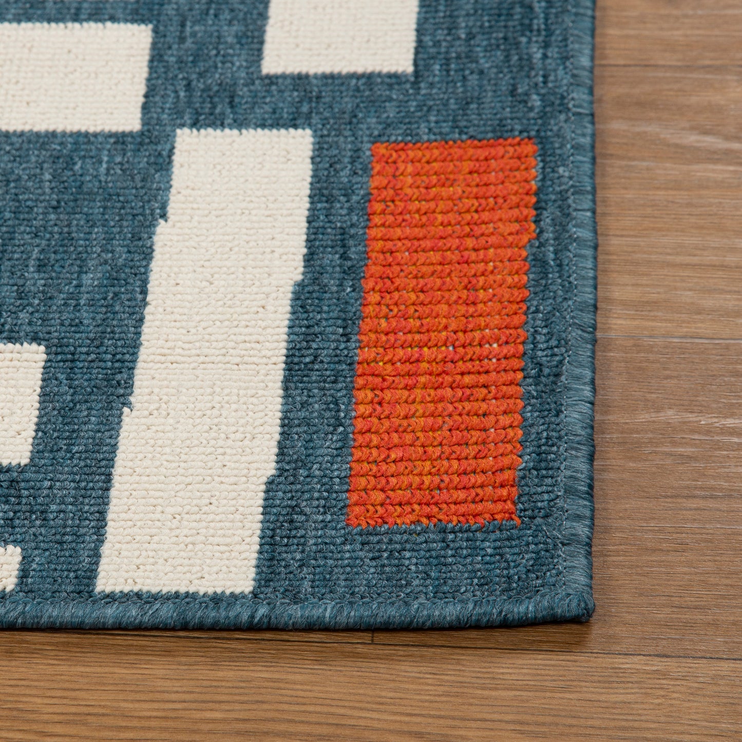 MAPAC-82502 Bohemian/Eclectic Machine Made Navy/White Polypropylene Indoor/Outdoor Area Rugs - LR Home
