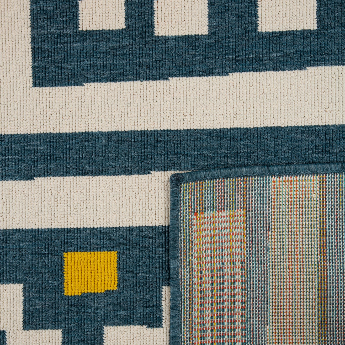 Mapa-82502 Bohemian/Eclectic Power-Loomed Navy/White Polypropylene Indoor/Outdoor Area Rug - LR Home