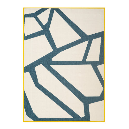 Evette Rios White/Navy Modern Graphic Print Polypropylene Indoor/Outdoor Area Rug - Silo view