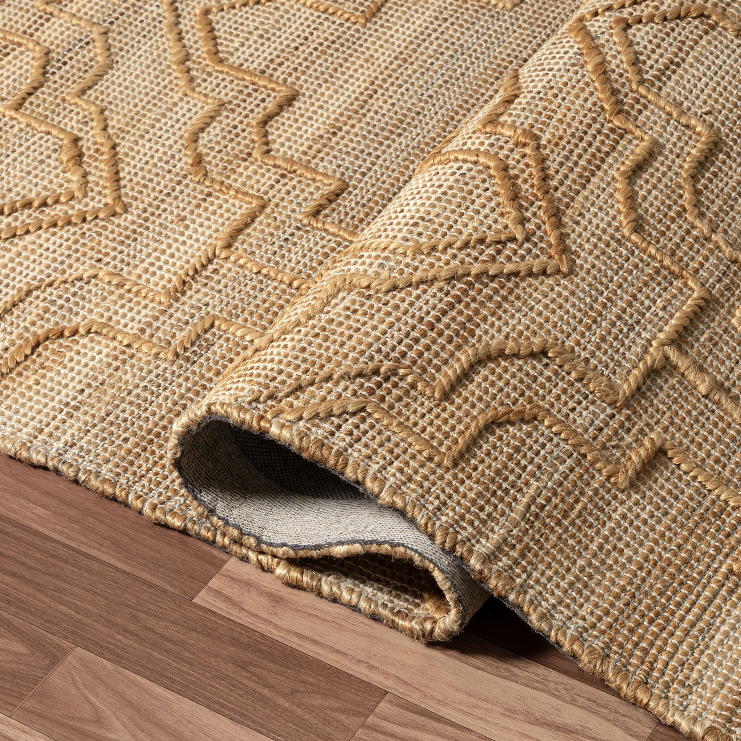 Maples-82387 Farmhouse Hand-Woven Brown Cotton Indoor Area Rug - LR Home