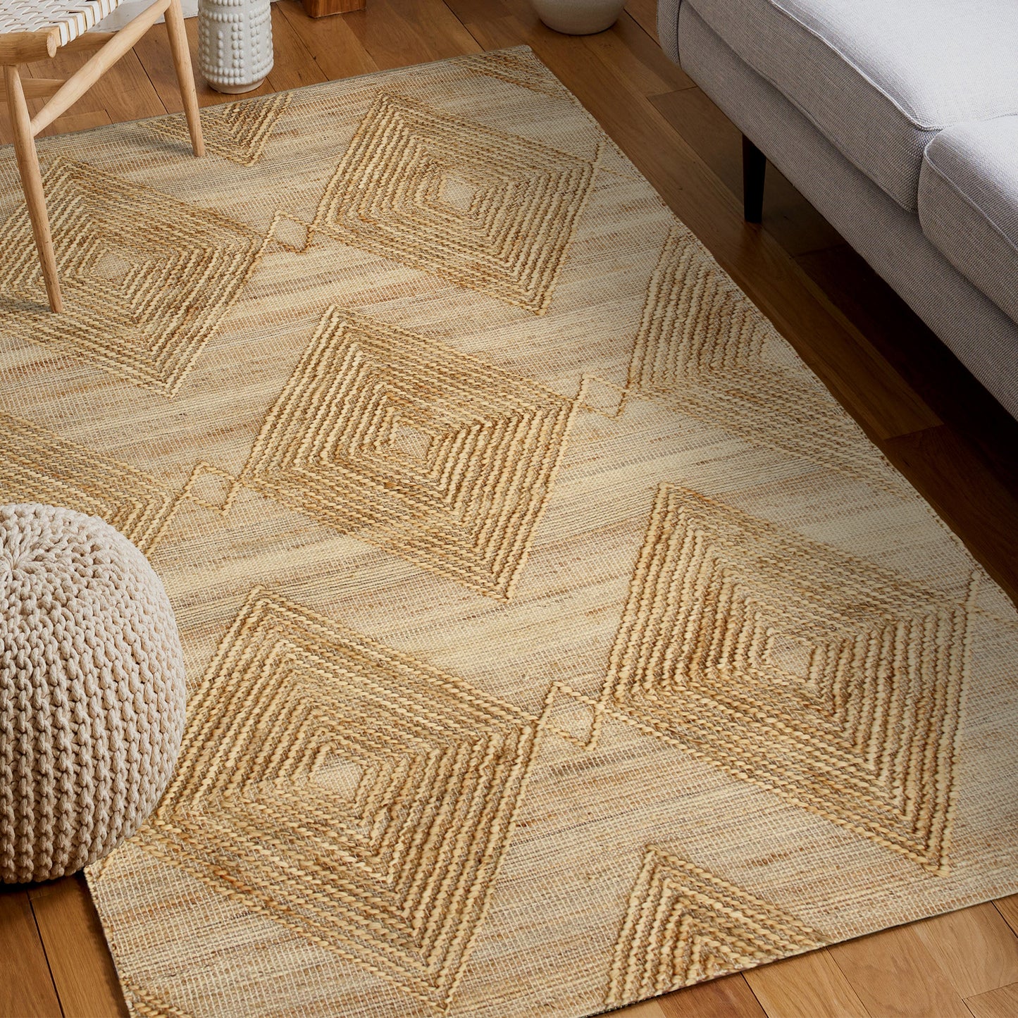 Maples-82388 Farmhouse Hand-Woven Brown Cotton Indoor Area Rug - LR Home