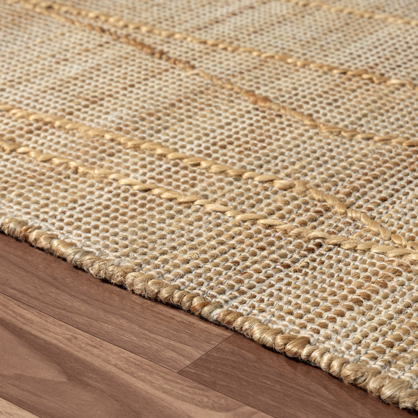 Maples-82390 Contemporary Hand-Woven Natural Cotton Indoor Area Rug - LR Home