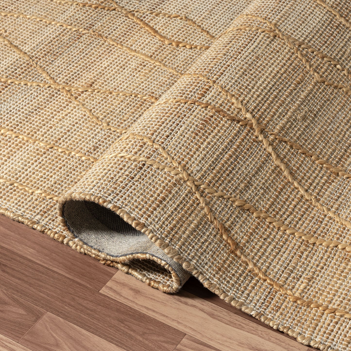 Maples-82390 Contemporary Hand-Woven Natural Cotton Indoor Area Rug - LR Home