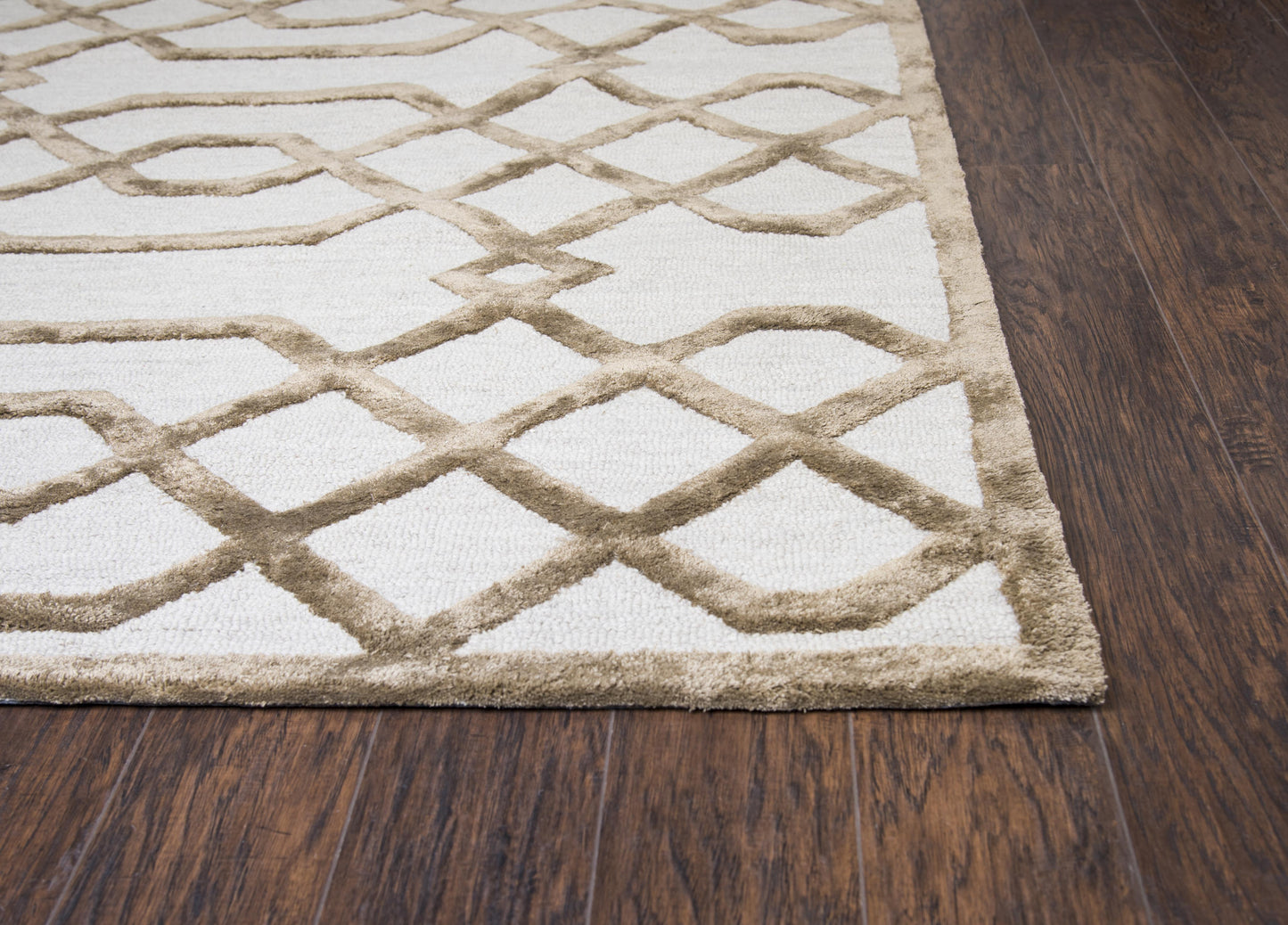 Monroe ME317A Cream Hand-Tufted Rug - Rizzy