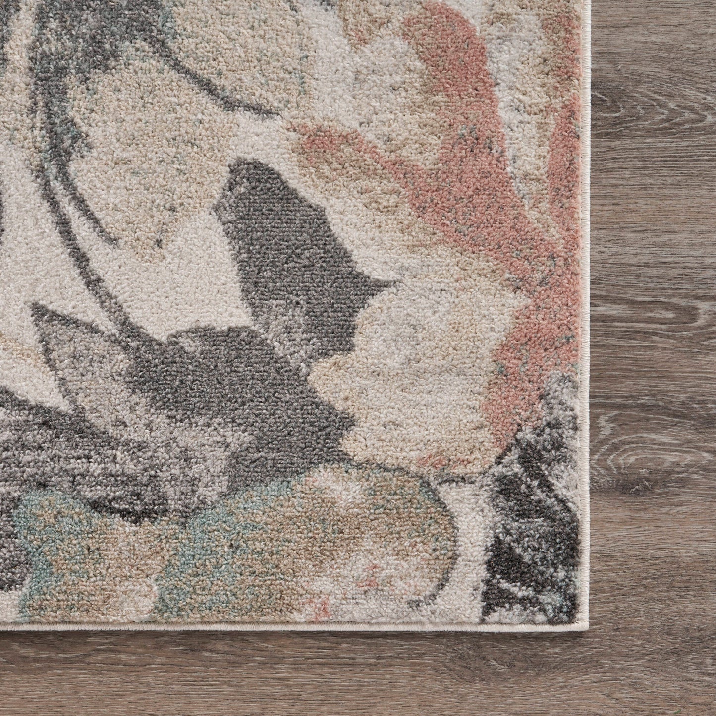 MEADO-81541 Coastal Machine Made Multi/Gray/Pink Polypropylene Indoor Area Rugs - LR Home