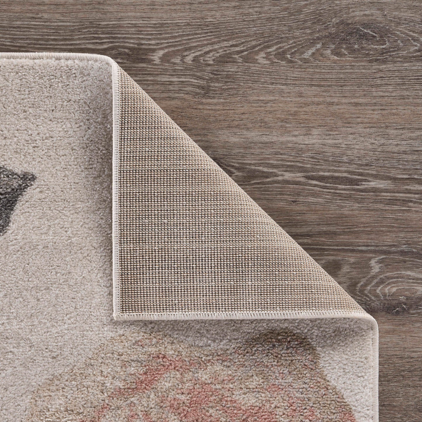 MEADO-81541 Coastal Machine Made Multi/Gray/Pink Polypropylene Indoor Area Rugs - LR Home