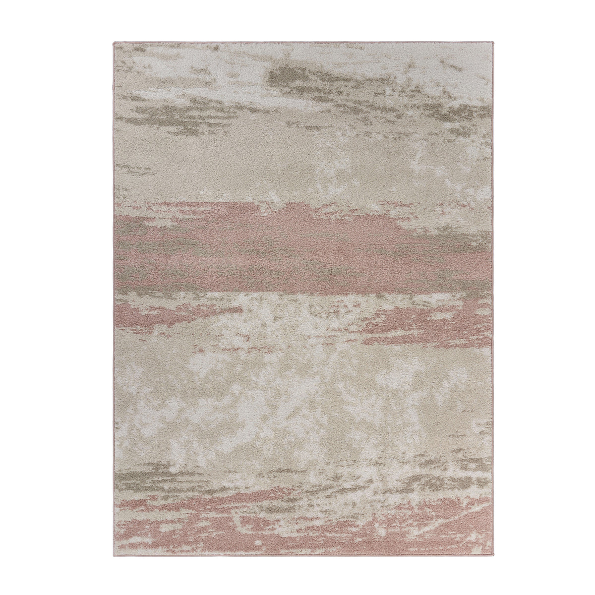 Abstract Blush Brushstroke Area Rug - Silo view