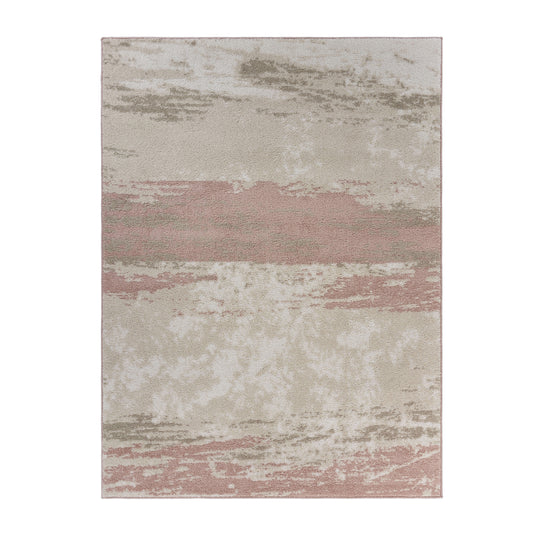 Abstract Blush Brushstroke Area Rug - Silo view