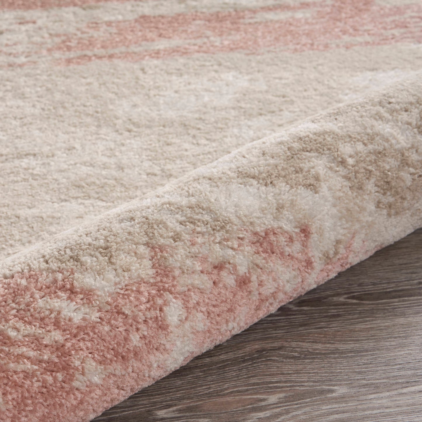 MEADO-81542 Coastal Machine Made Ivory/Blush Polypropylene Indoor Area Rugs - LR Home