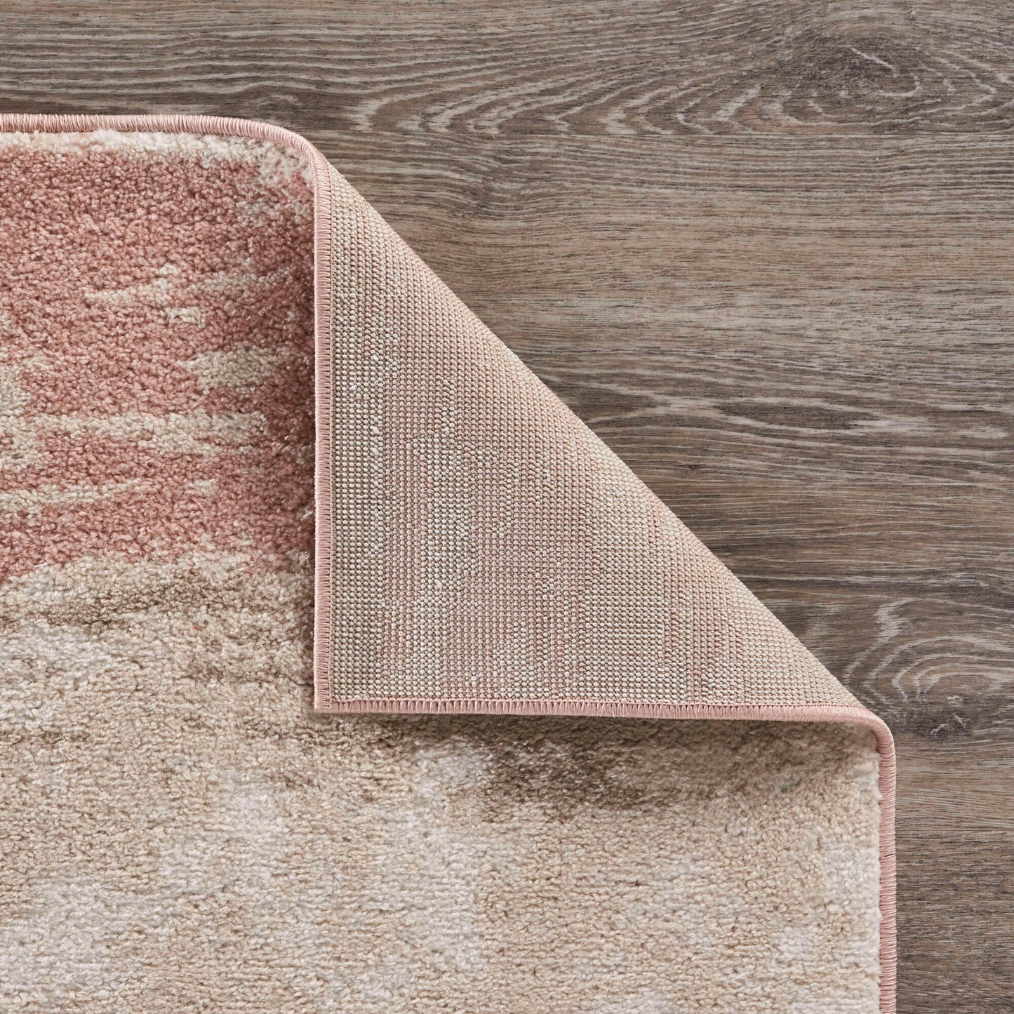 MEADO-81542 Coastal Machine Made Ivory/Blush Polypropylene Indoor Area Rugs - LR Home