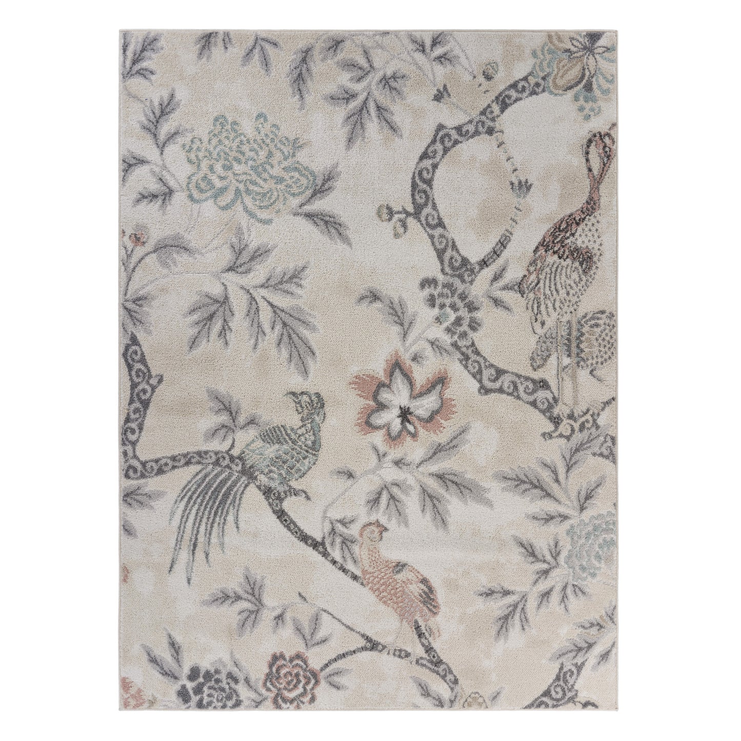 Meadow-81547 Farmhouse Power-Loomed Ivory/Multi Jute Indoor Area Rug - LR Home