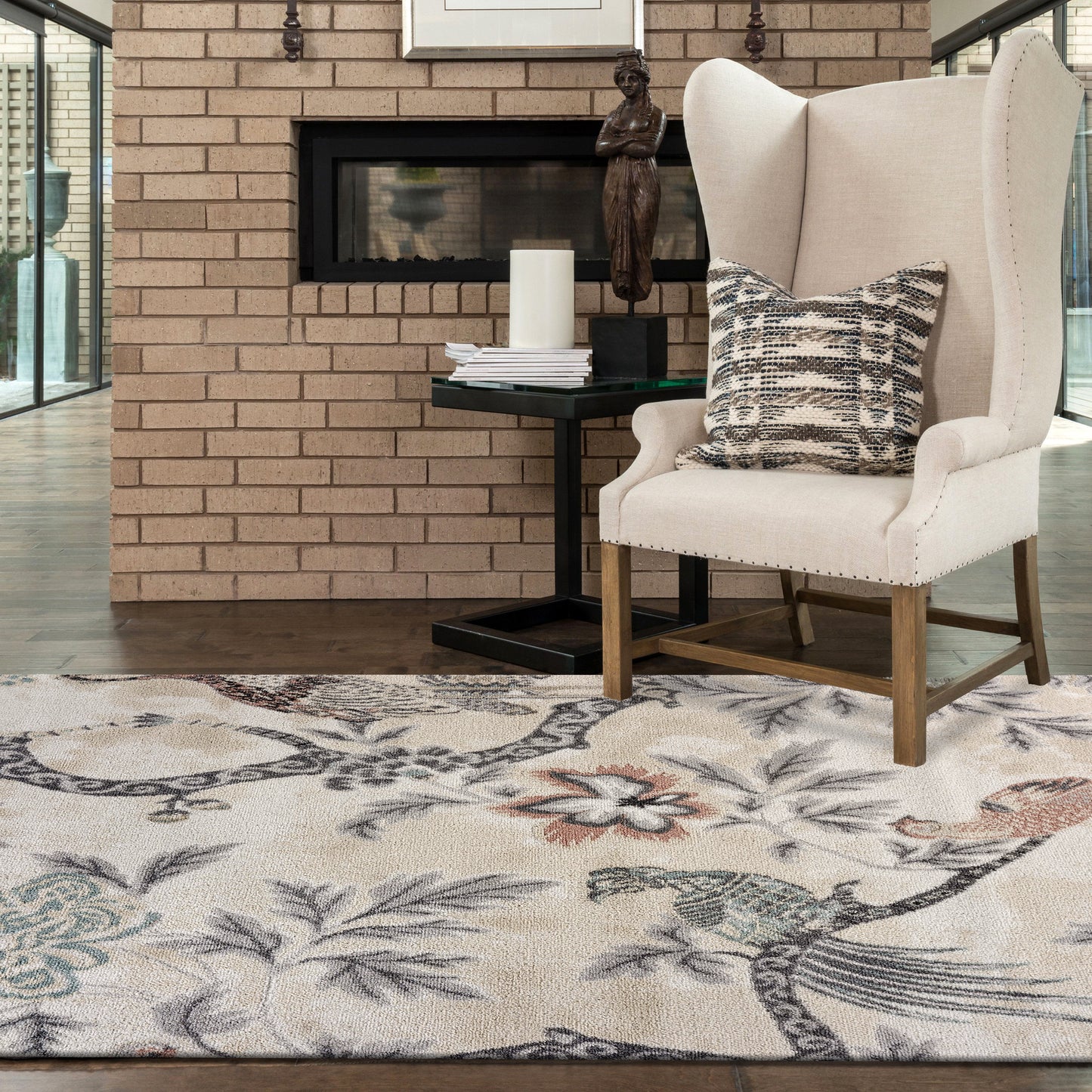 Meadow-81547 Farmhouse Power-Loomed Ivory/Multi Jute Indoor Area Rug - LR Home