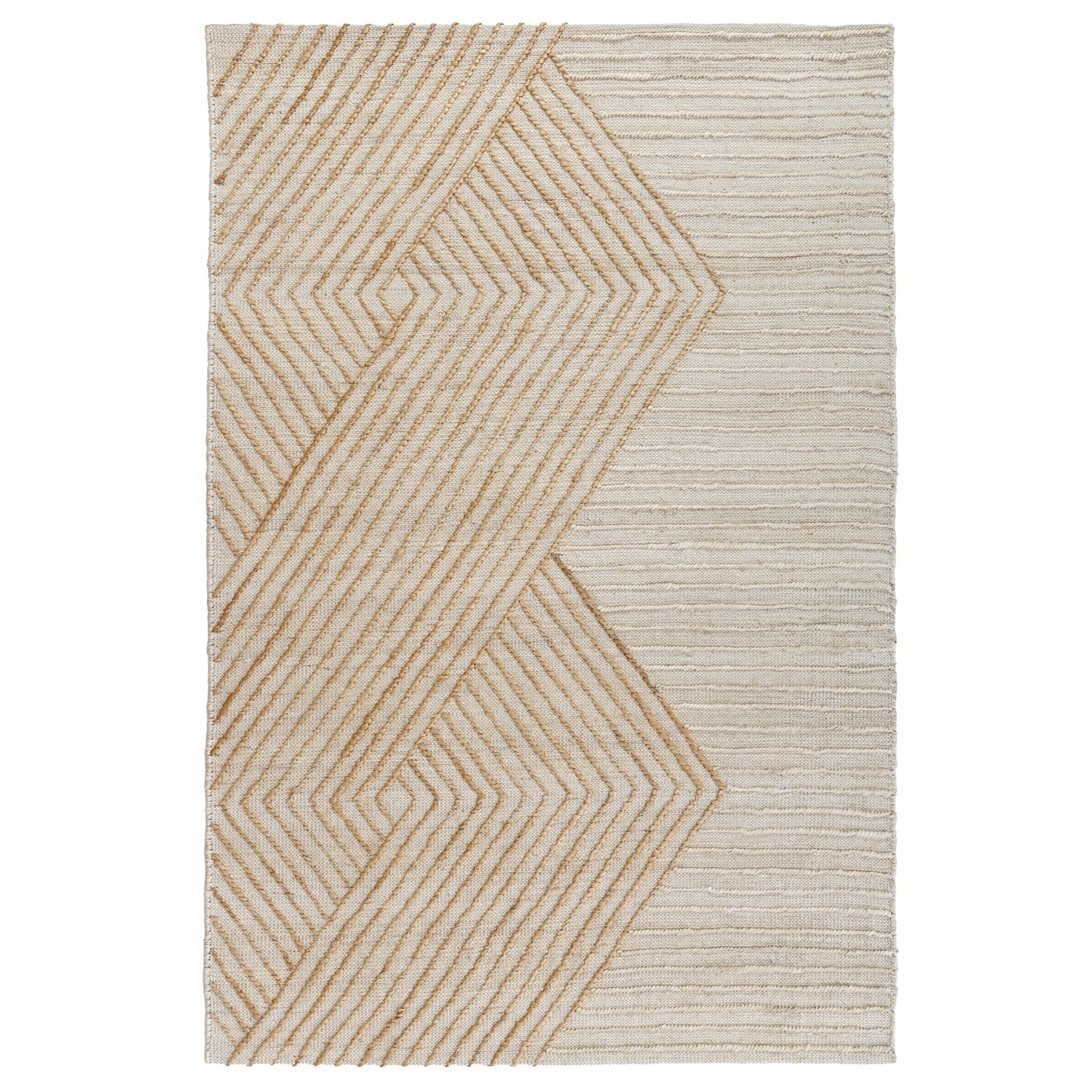 Mesa-82568 Modern Hand-Woven Bleached/Natural Cotton Indoor Area Rug - LR Home