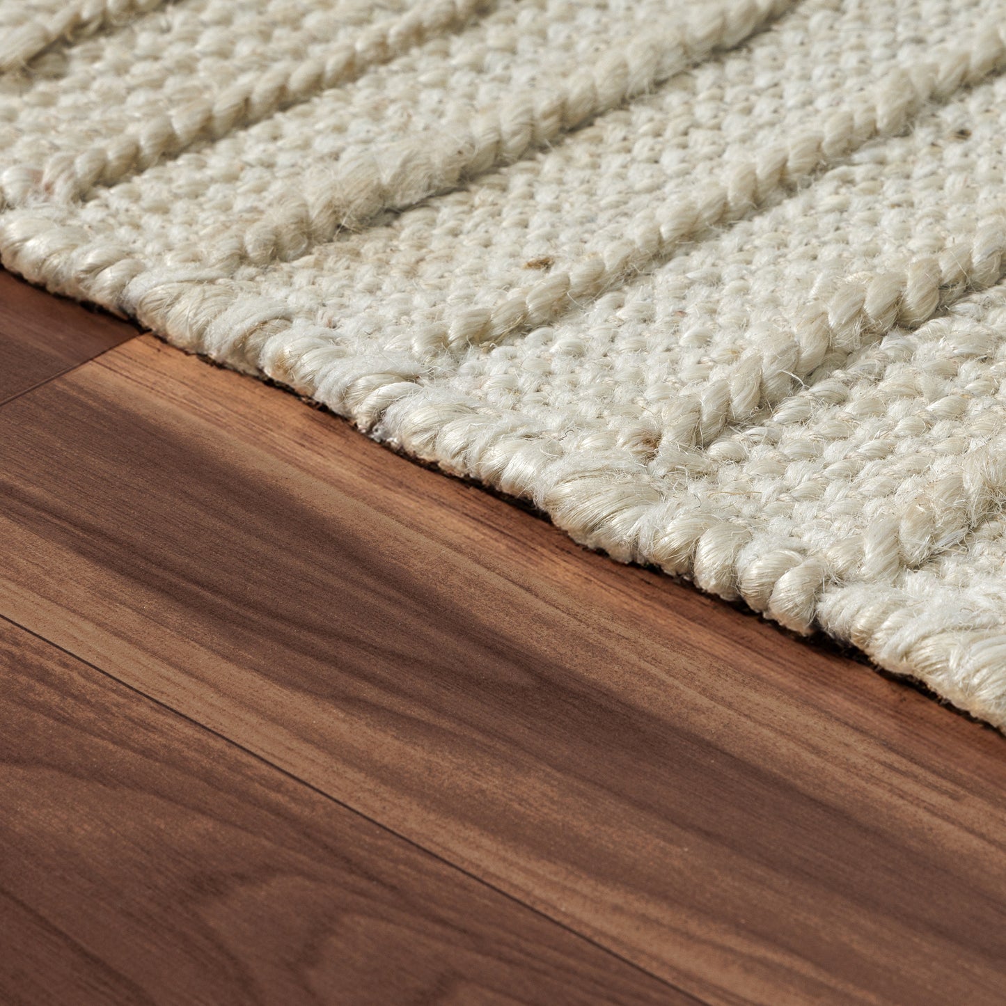 Mesa-82568 Modern Hand-Woven Bleached/Natural Cotton Indoor Area Rug - LR Home