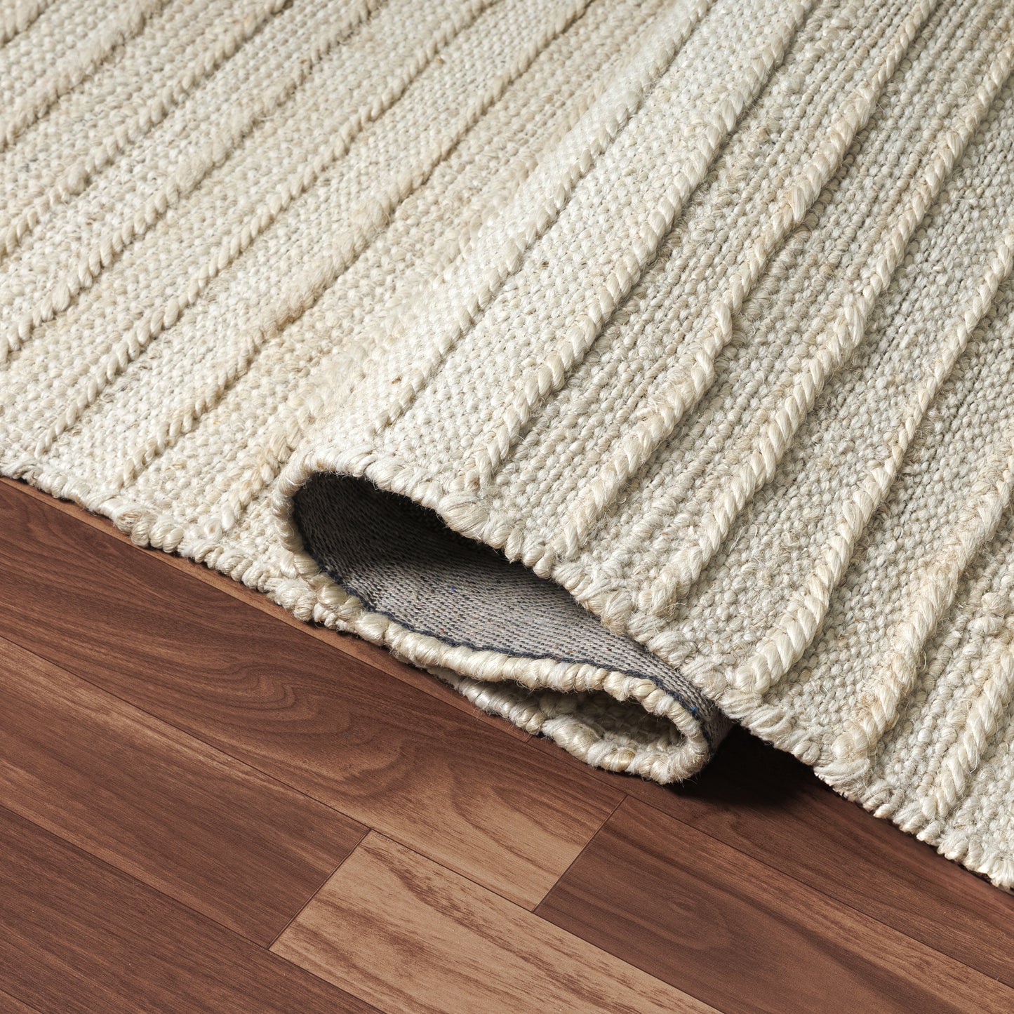 Mesa-82568 Modern Hand-Woven Bleached/Natural Cotton Indoor Area Rug - LR Home