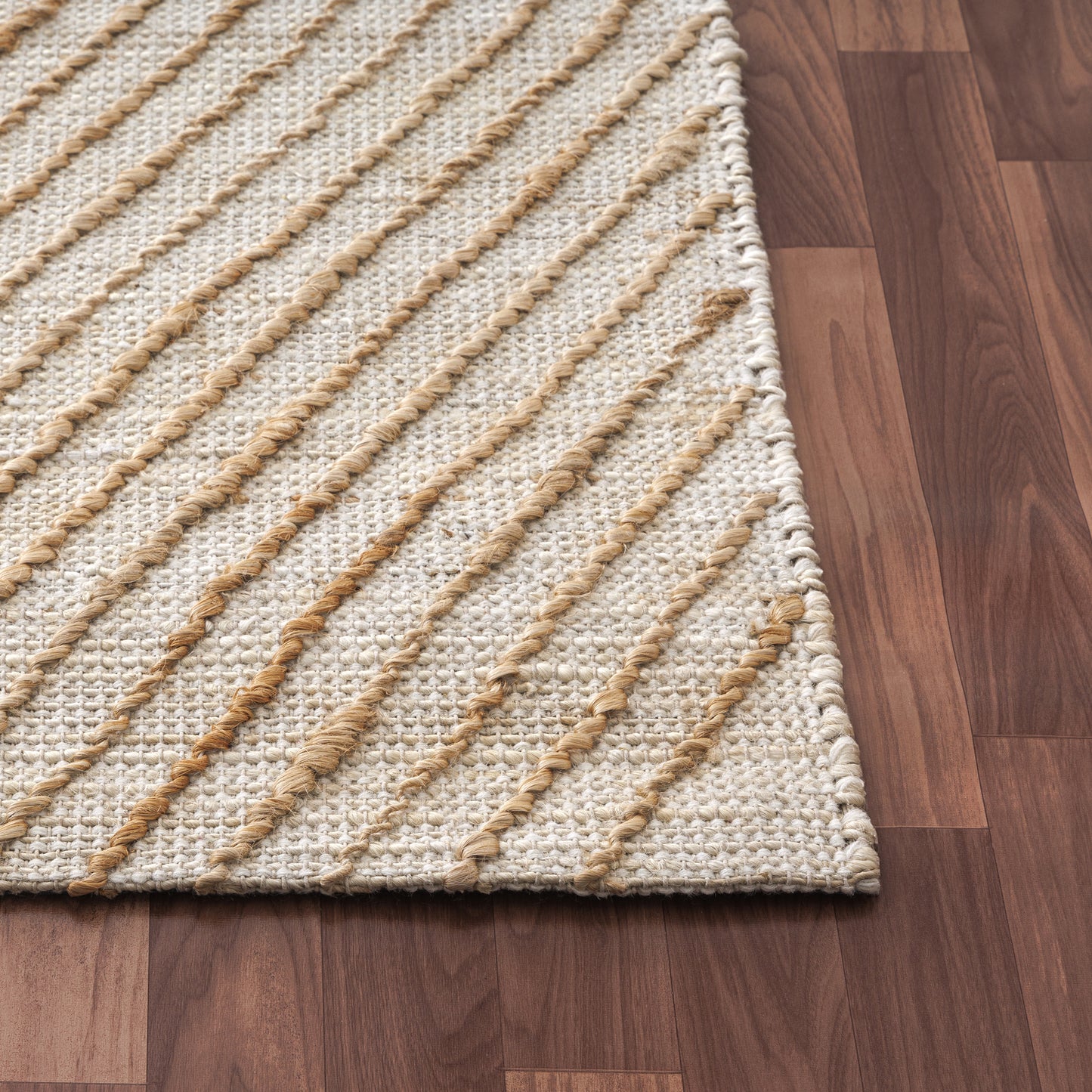 Mesa-82568 Modern Hand-Woven Bleached/Natural Cotton Indoor Area Rug - LR Home