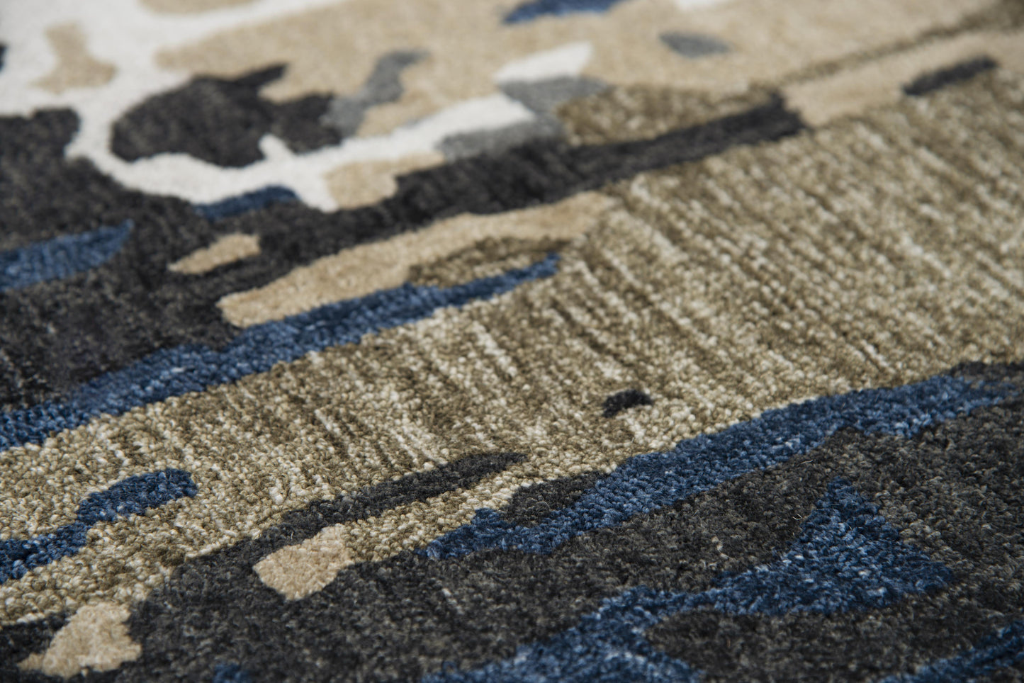 Metro MET101 Beige/Blue Hand-Tufted Rug - Rizzy