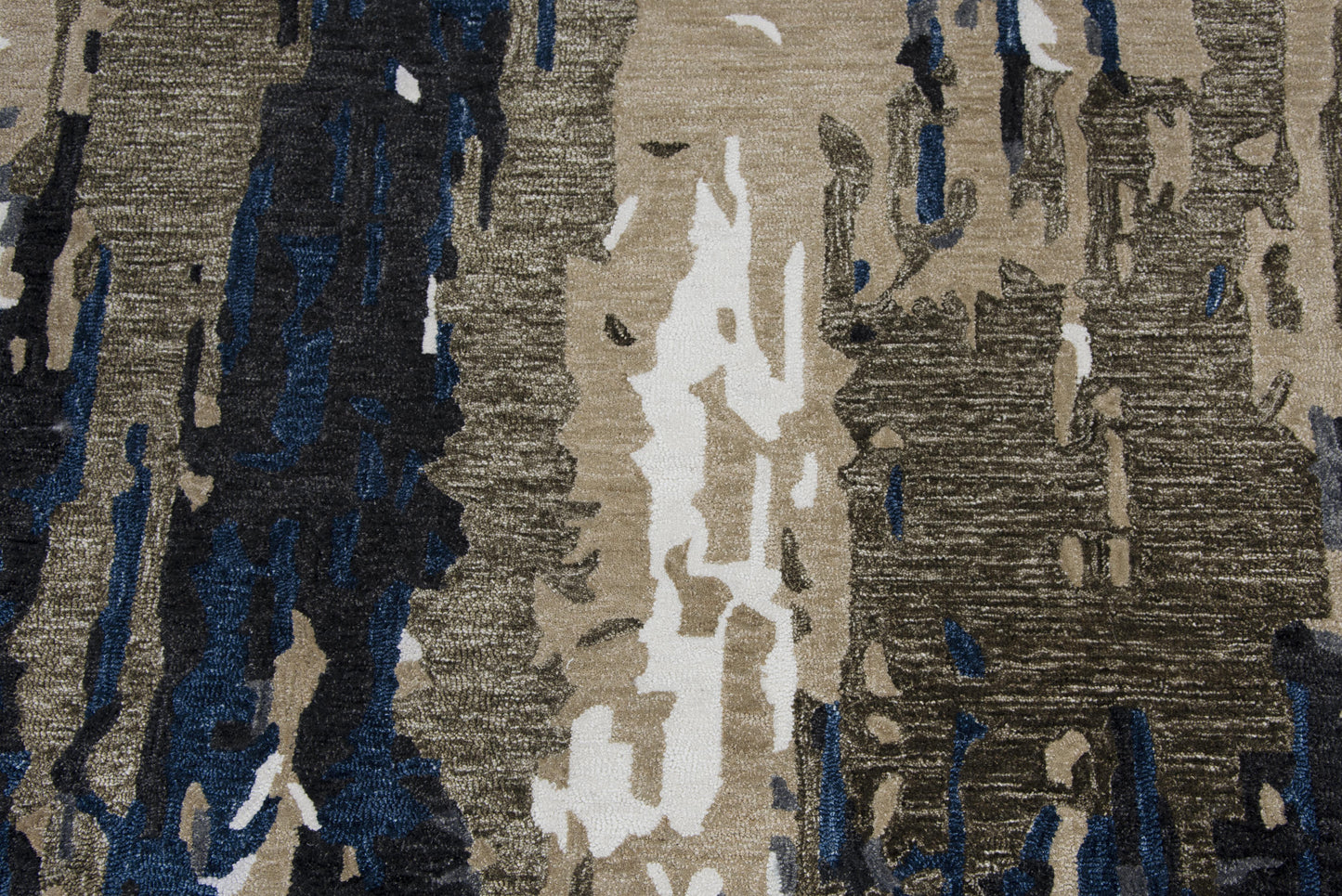 Metro MET101 Beige/Blue Hand-Tufted Rug - Rizzy