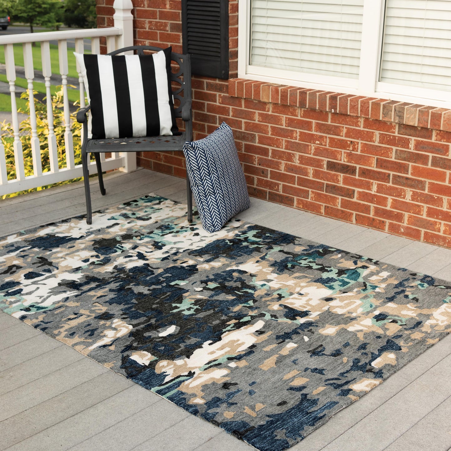 Metro MET103 Gray/Multi Hand-Tufted Rug - Rizzy