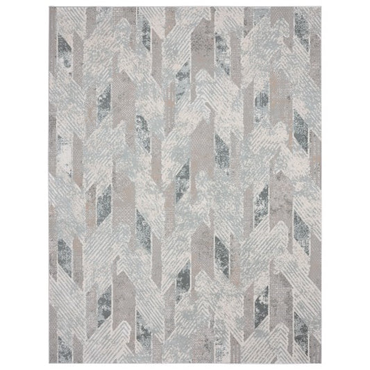 MICHE-81635 Modern/Contemporary Machine Made Gray/Blue/Cream Polyester Indoor Area Rugs - LR Home