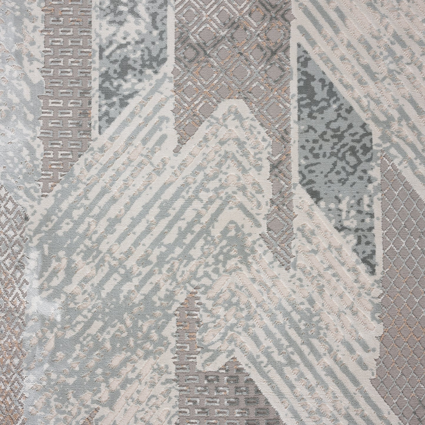 Michelle-81635 Modern Power-Loomed Gray/Blue/Cream Cotton Indoor Area Rug - LR Home