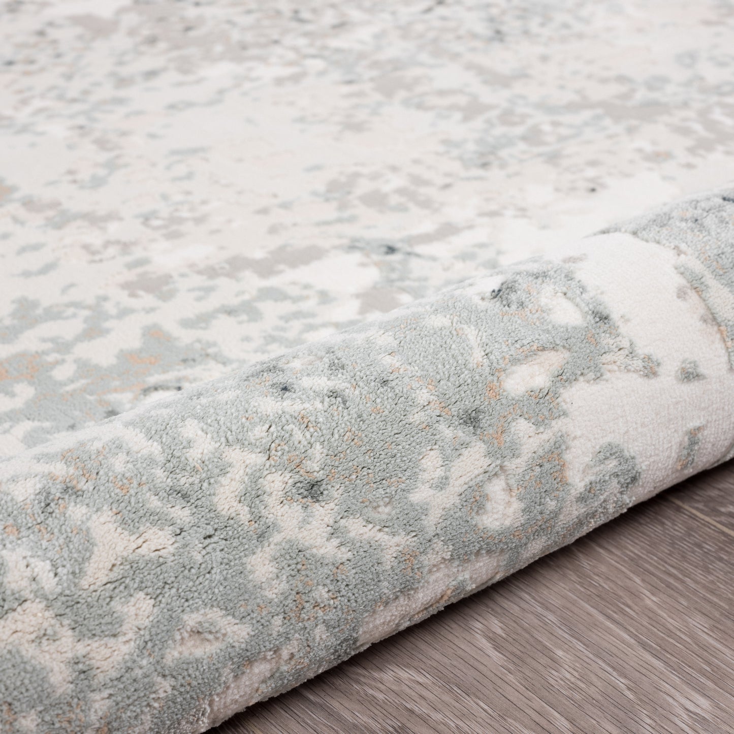 Michelle-81637 Modern Power-Loomed Gray/Cream/Taupe Cotton Indoor Area Rug - LR Home