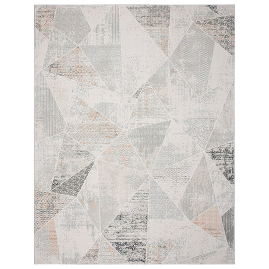 MICHE-81639 Modern/Contemporary Machine Made Gray/Cream/Blue/Taupe Polyester Indoor Area Rugs - LR Home