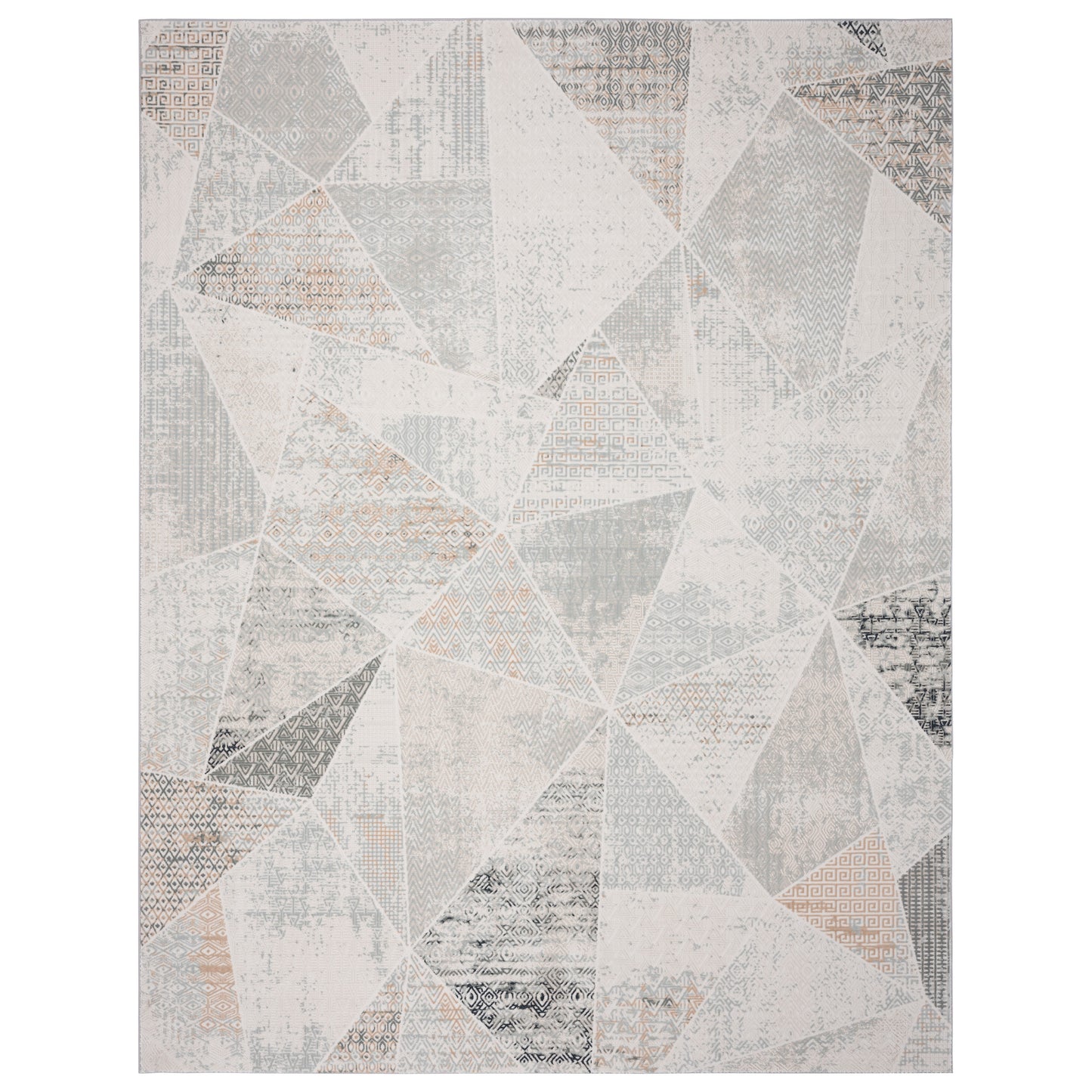 Michelle-81639 Modern Power-Loomed Gray/Cream/Blue/Taupe Cotton Indoor Area Rug - LR Home