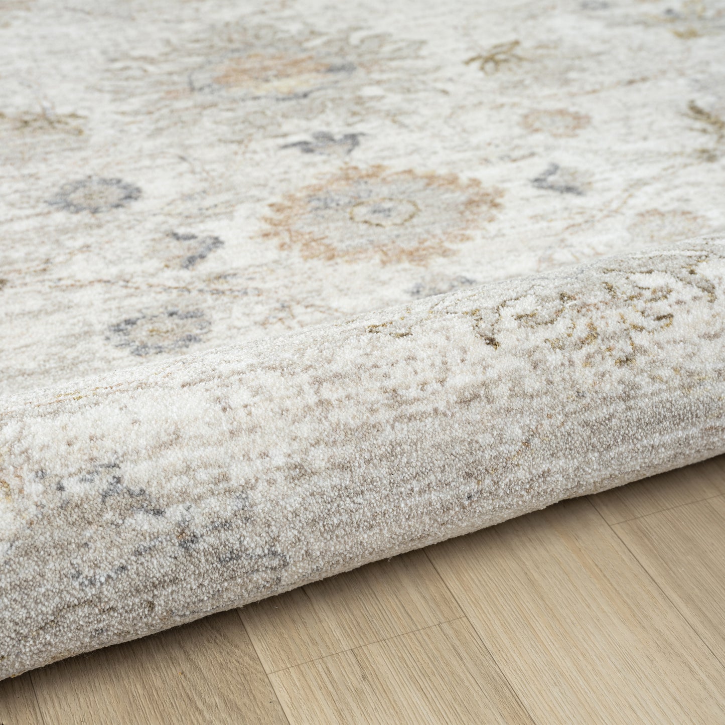 Miranda-82914 Farmhouse Power-Loomed Cream/Rust Cotton Indoor Area Rug - LR Home