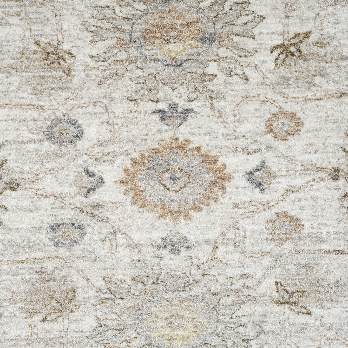 Miranda-82914 Farmhouse Power-Loomed Cream/Rust Cotton Indoor Area Rug - LR Home