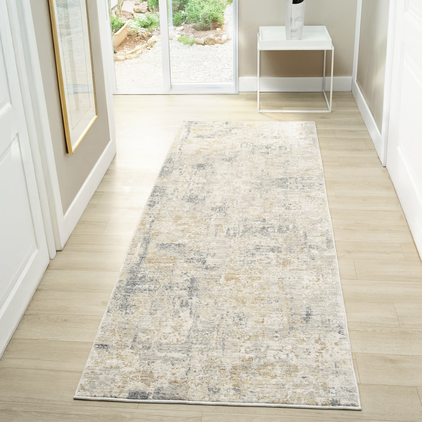 Miranda-82915 Modern Power-Loomed Cream/Multi Cotton Indoor Area Rug - LR Home