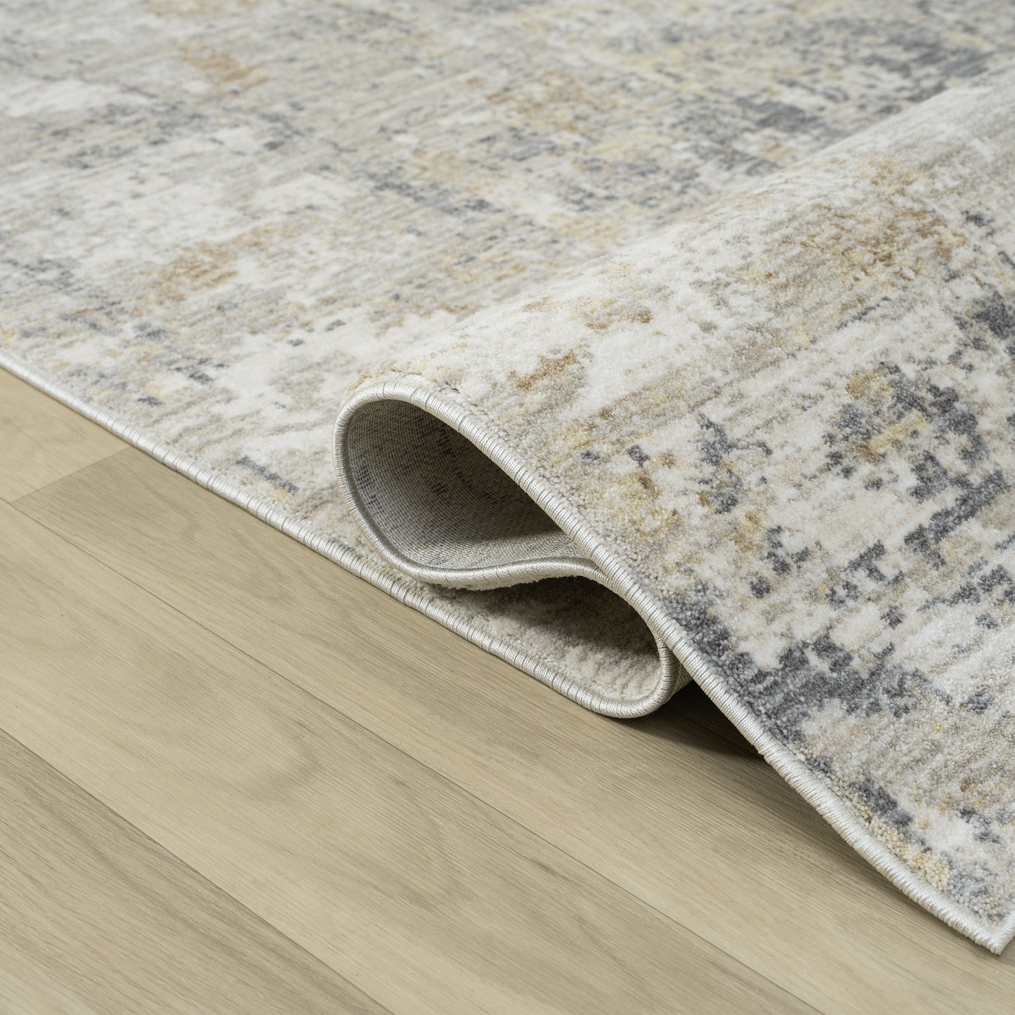 Miranda-82915 Modern Power-Loomed Cream/Multi Cotton Indoor Area Rug - LR Home