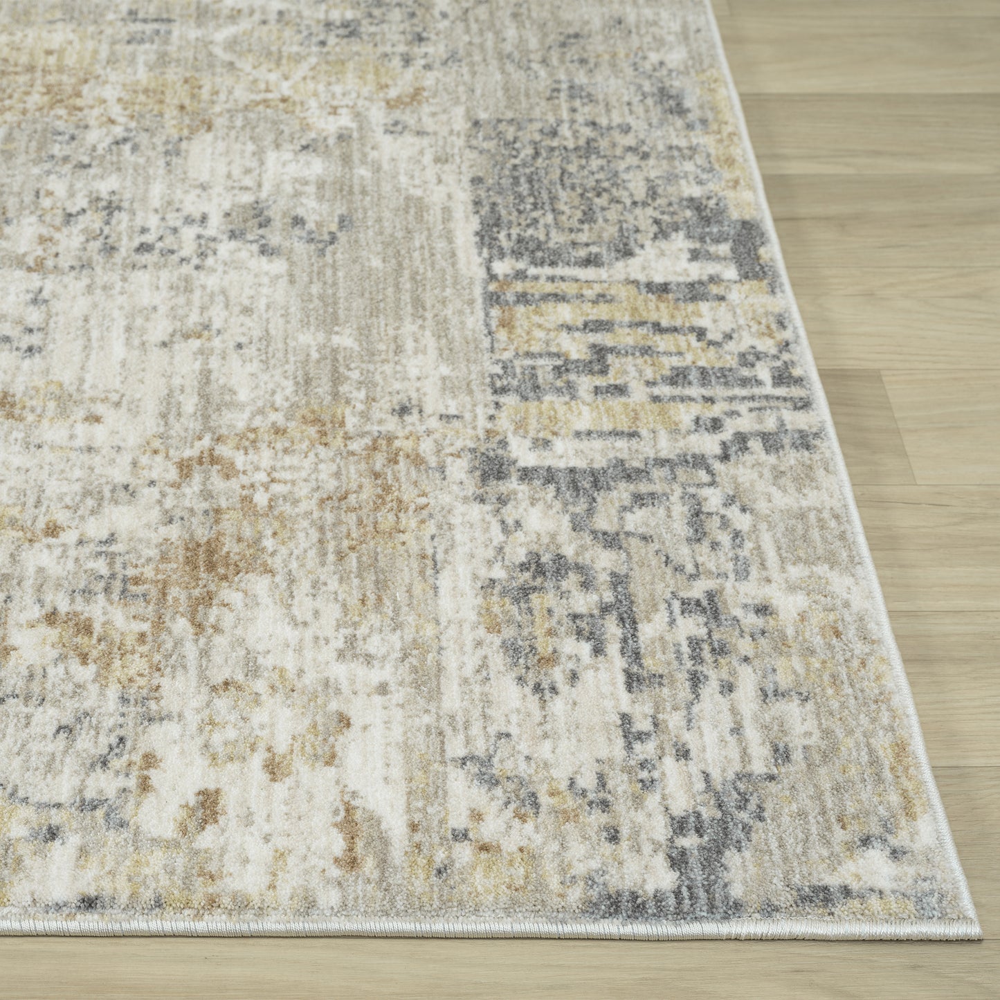 Miranda-82915 Modern Power-Loomed Cream/Multi Cotton Indoor Area Rug - LR Home