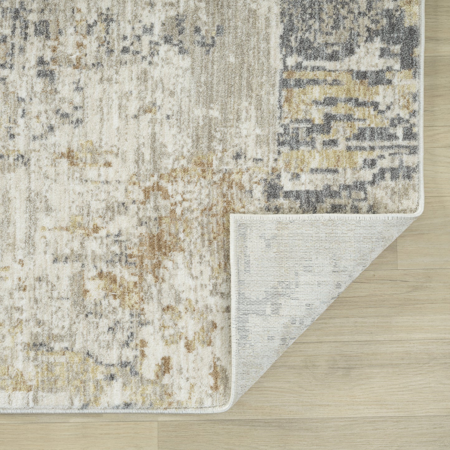 Miranda-82915 Modern Power-Loomed Cream/Multi Cotton Indoor Area Rug - LR Home