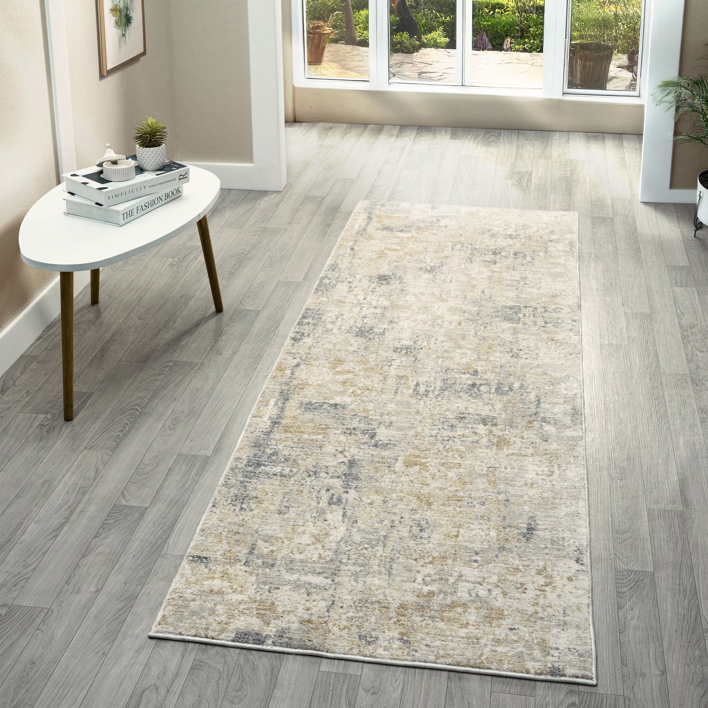 Miranda-82915 Modern Power-Loomed Cream/Multi Cotton Indoor Area Rug - LR Home