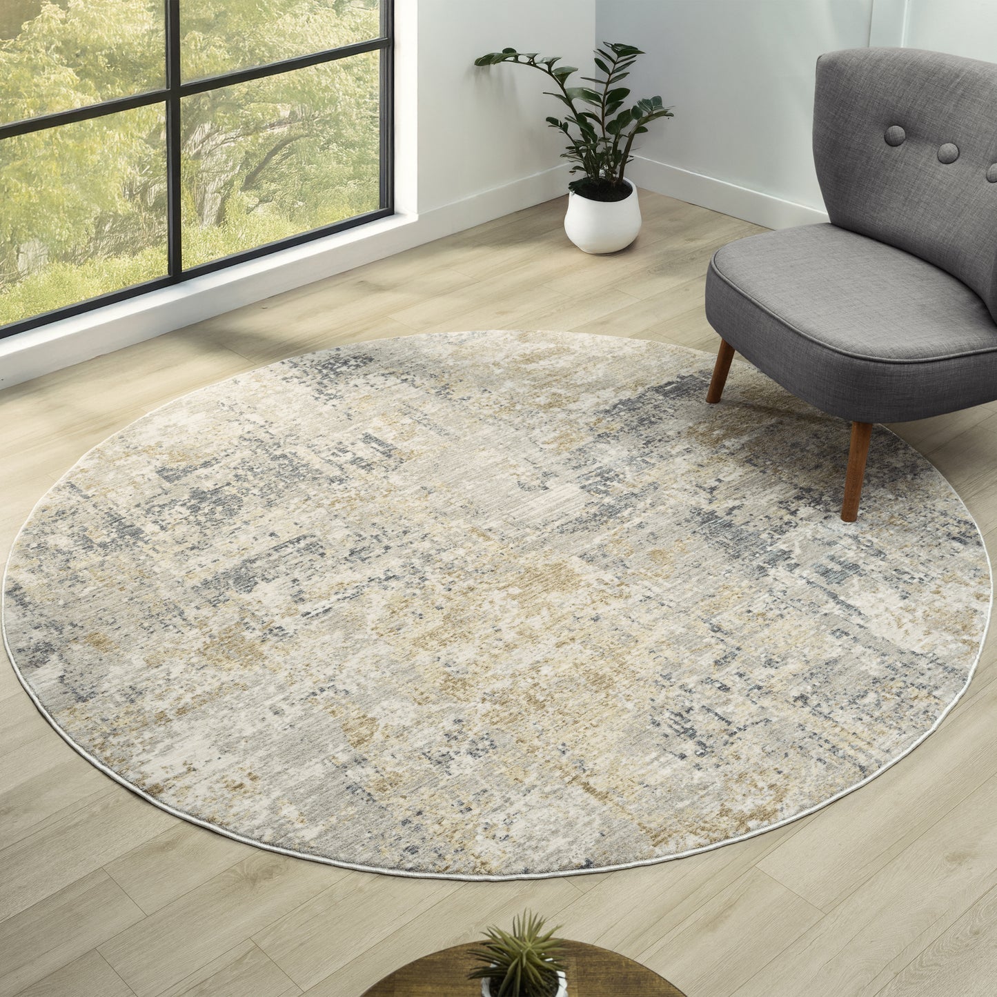 Miranda-82915 Modern Power-Loomed Cream/Multi Cotton Indoor Area Rug - LR Home