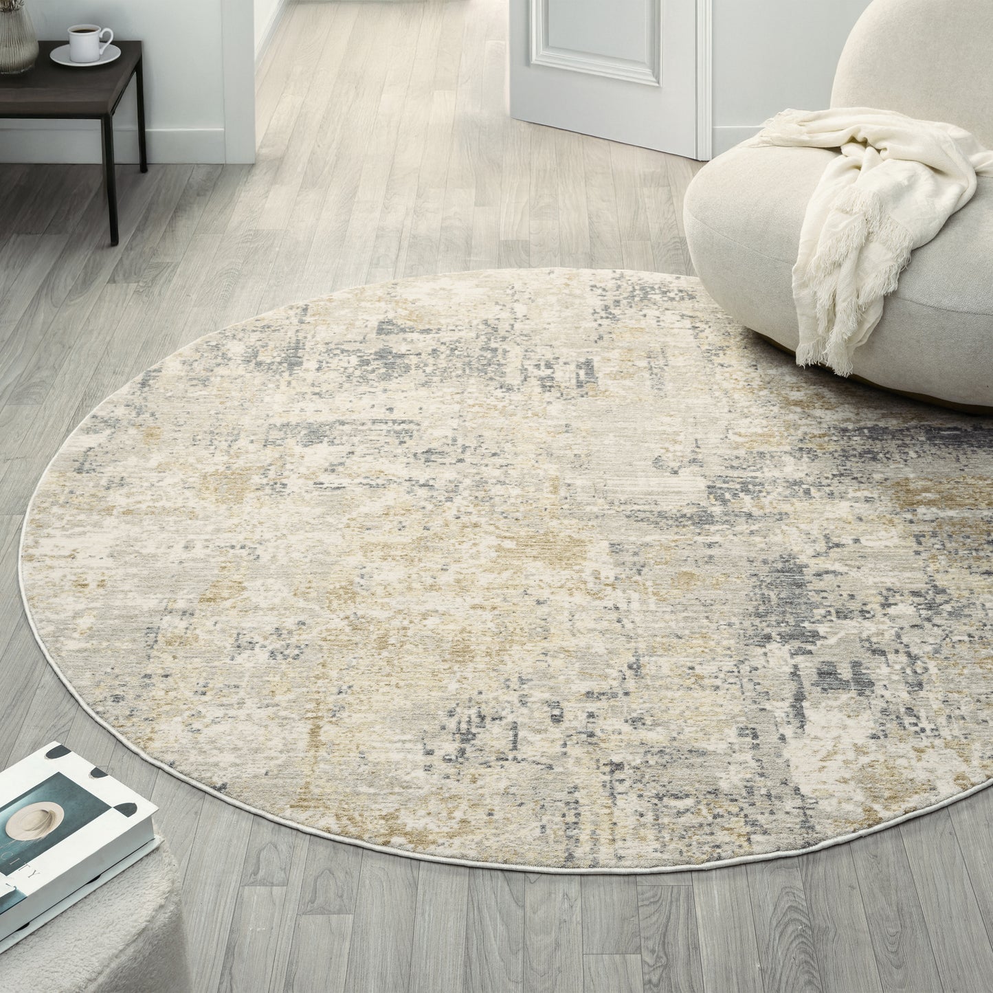 Miranda-82915 Modern Power-Loomed Cream/Multi Cotton Indoor Area Rug - LR Home