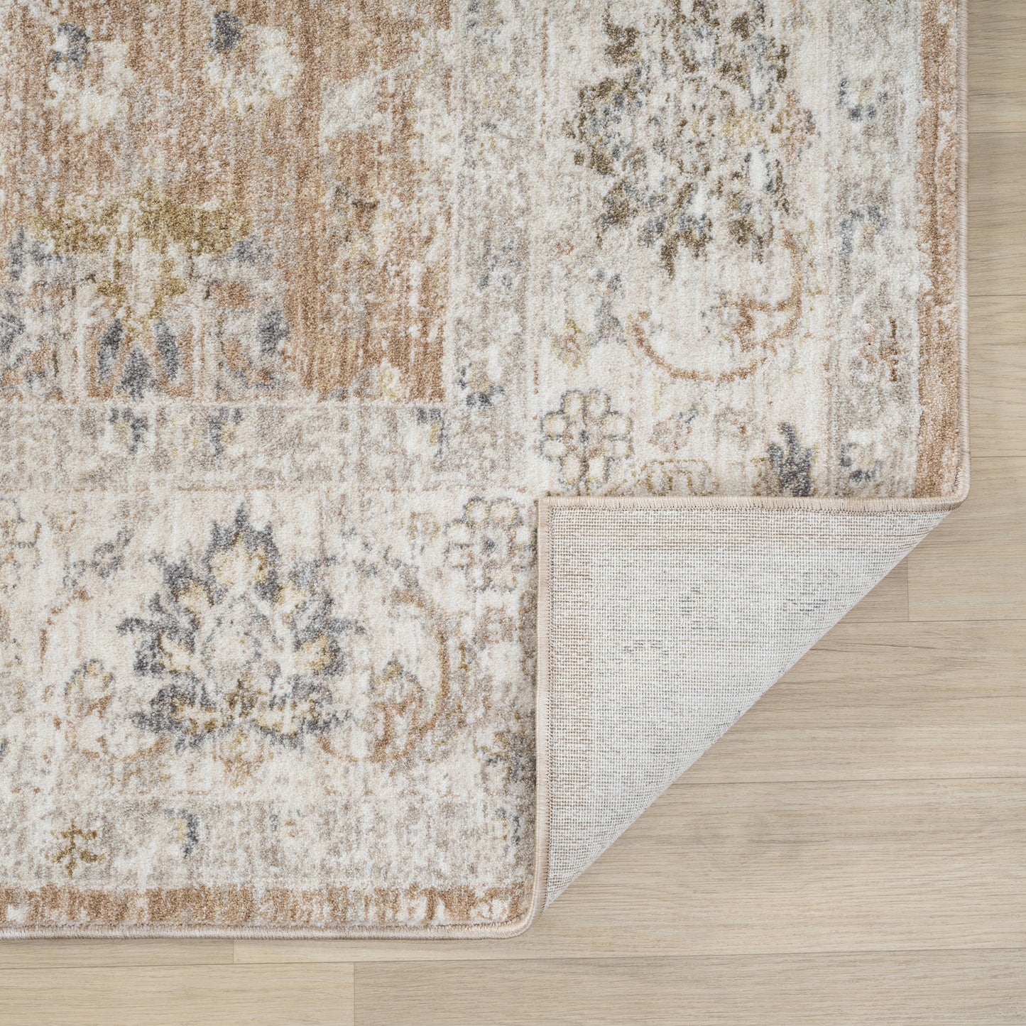 Miranda-82916 Farmhouse Power-Loomed Rust/Ivory Cotton Indoor Area Rug - LR Home