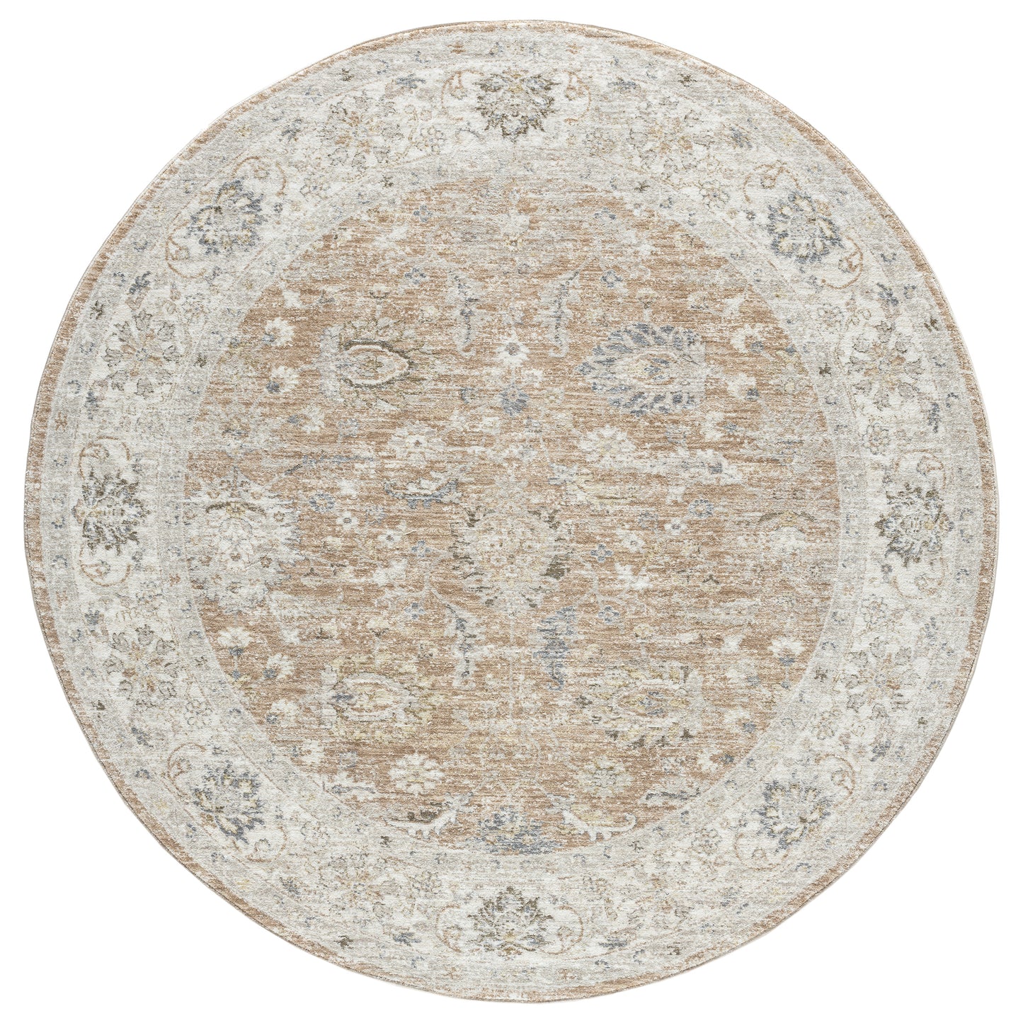 Miranda-82916 Farmhouse Power-Loomed Rust/Ivory Cotton Indoor Area Rug - LR Home