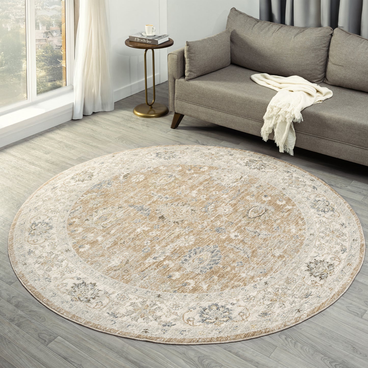 Miranda-82916 Farmhouse Power-Loomed Rust/Ivory Cotton Indoor Area Rug - LR Home
