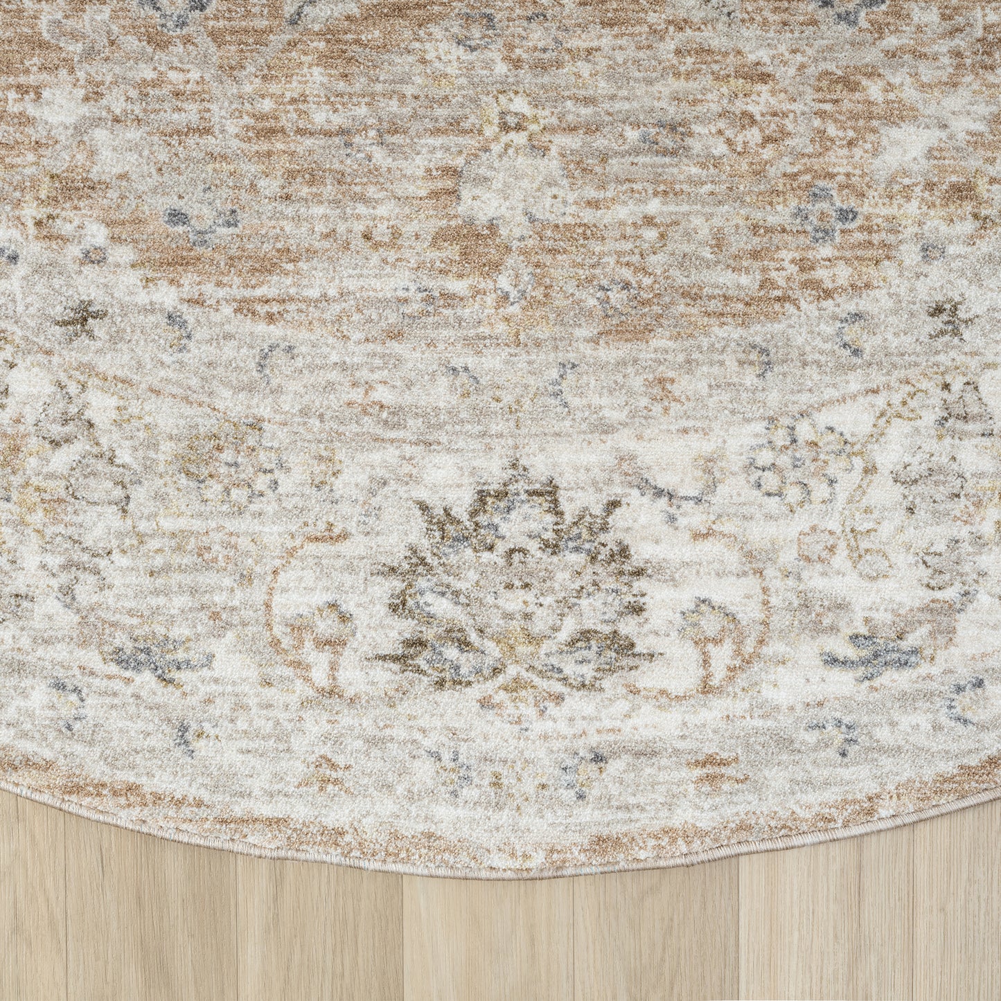 Miranda-82916 Farmhouse Power-Loomed Rust/Ivory Cotton Indoor Area Rug - LR Home
