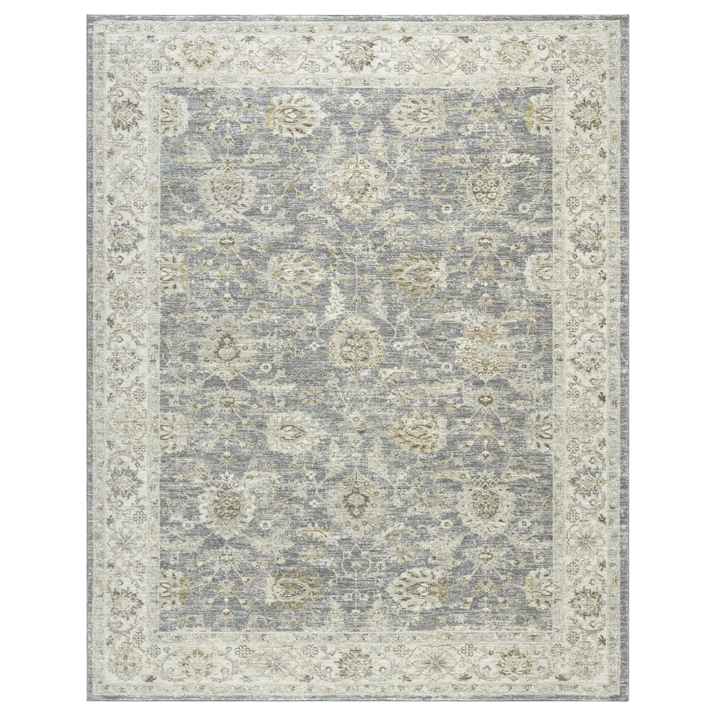 Miranda-82917 Farmhouse Power-Loomed Blue/Ivory Cotton Indoor Area Rug - LR Home