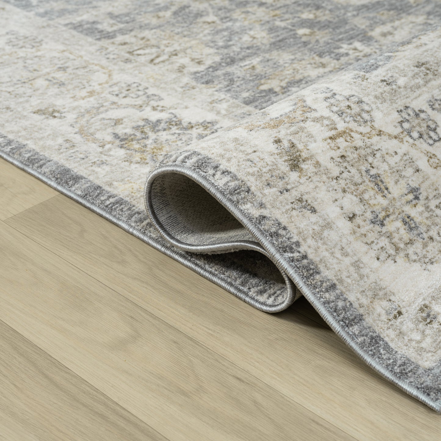 Miranda-82917 Farmhouse Power-Loomed Blue/Ivory Cotton Indoor Area Rug - LR Home