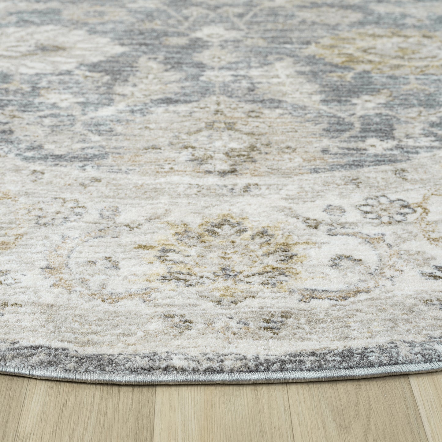 Miranda-82917 Farmhouse Power-Loomed Blue/Ivory Cotton Indoor Area Rug - LR Home