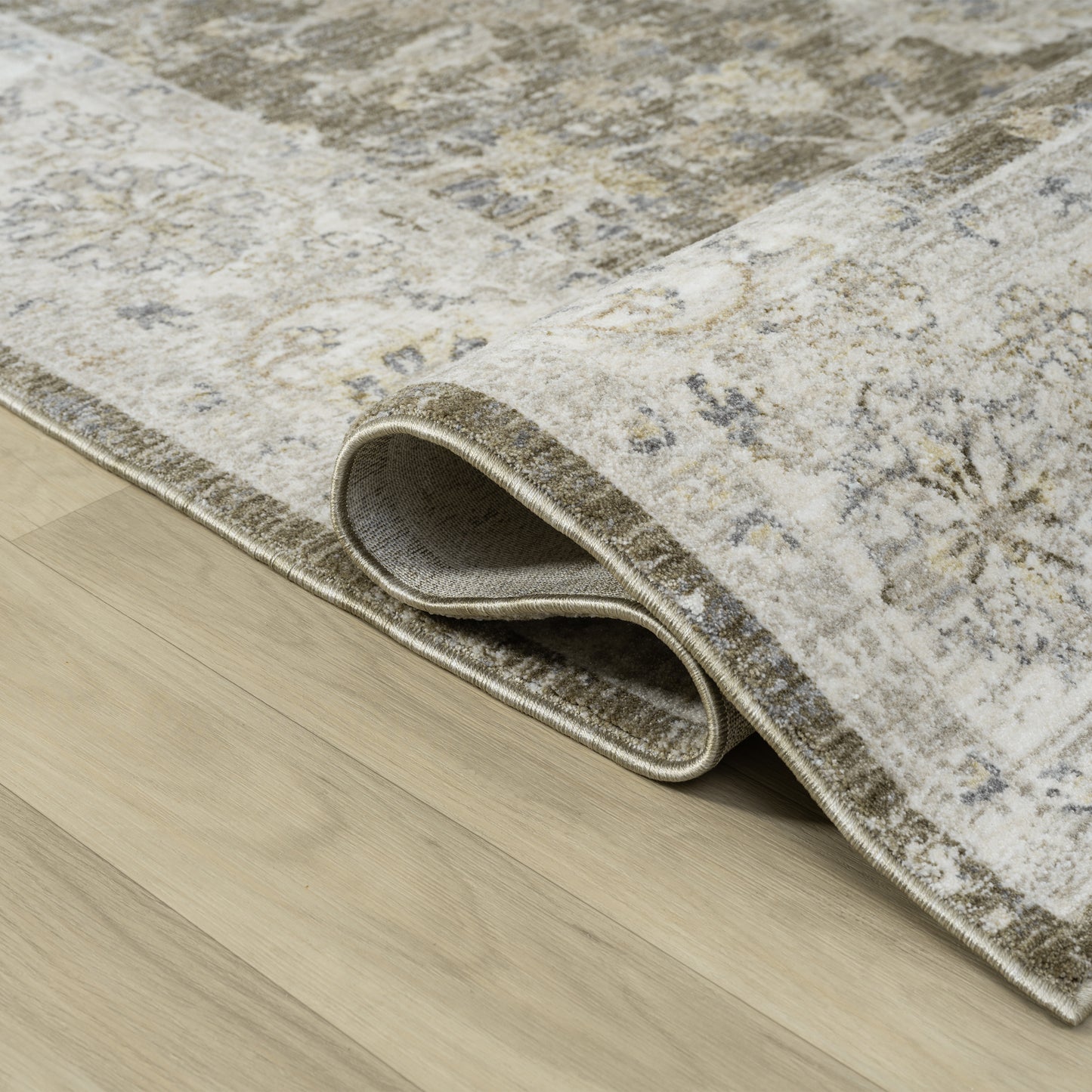 Miranda-82918 Farmhouse Power-Loomed Green/Ivory Cotton Indoor Area Rug - LR Home