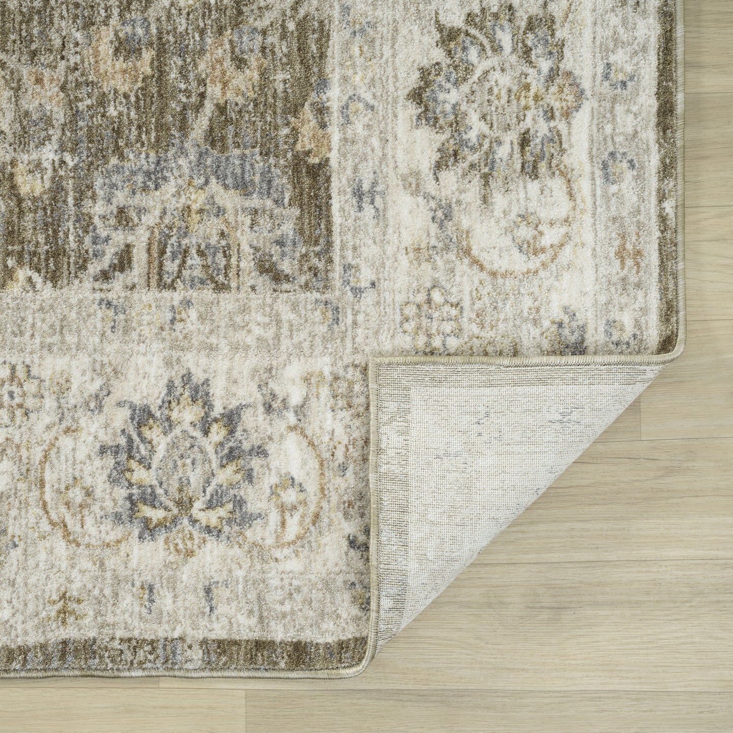 Miranda-82918 Farmhouse Power-Loomed Green/Ivory Cotton Indoor Area Rug - LR Home