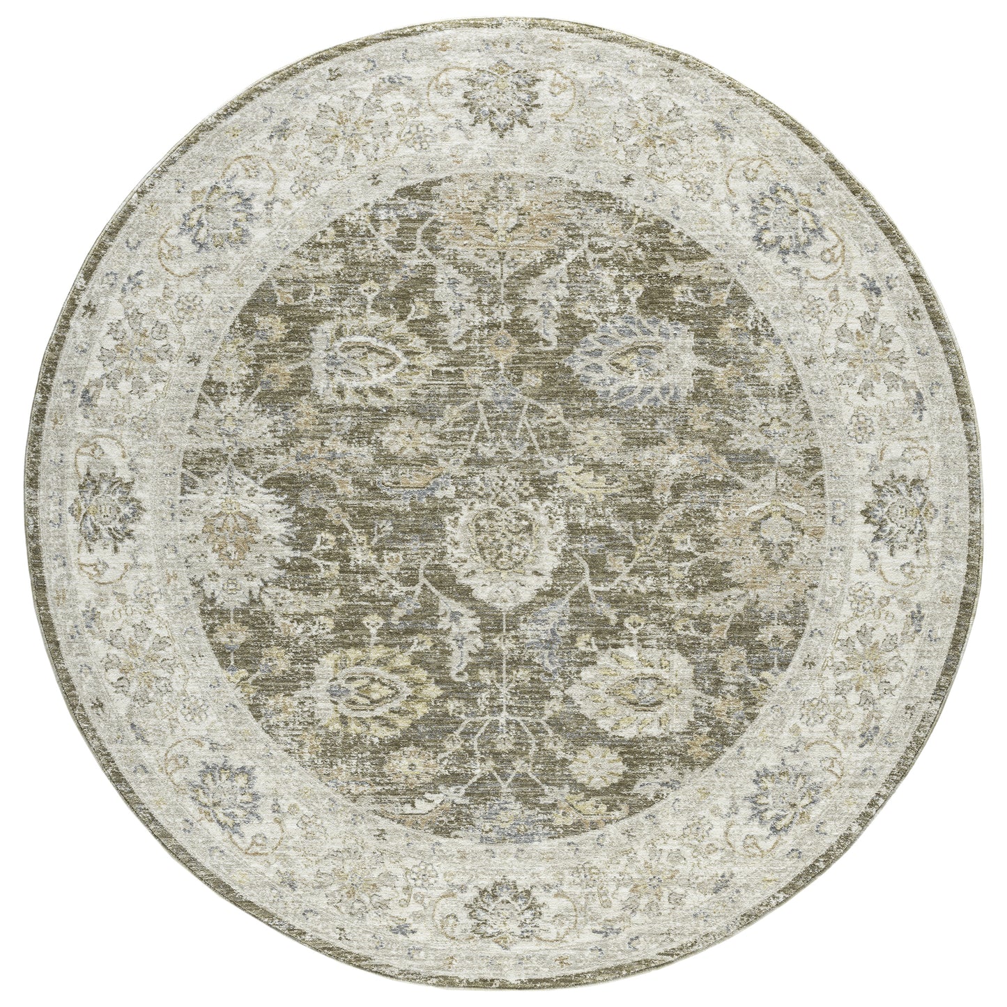 Miranda-82918 Farmhouse Power-Loomed Green/Ivory Cotton Indoor Area Rug - LR Home